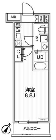 ジェノヴィア板橋本町Ⅲスカイガーデン(1K/3階)の間取り写真