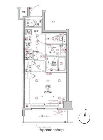 クレイシア板橋本町(1K/5階)の間取り写真