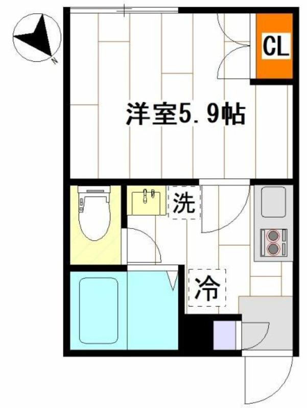 早稲田鶴巻町IMAハウス(1K/1階)の間取り写真