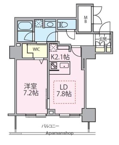 ロイヤルパークスタワー南千住(1LDK/14階)の間取り写真