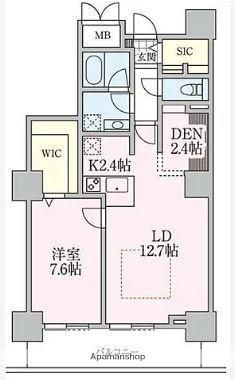 ロイヤルパークスタワー南千住(1SLDK/28階)の間取り写真