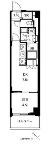 ザ・ケンジントン・レジデンスときわ台(1DK/4階)の間取り写真