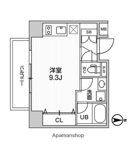 ジェノヴィア南千住3スカイガーデン(ワンルーム/5階)の間取り写真