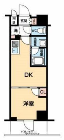 ハーモニーレジデンス大塚山手インサイド(1DK/6階)の間取り写真