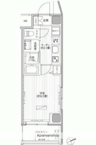 ヒューリック浅草橋江戸通(1K/8階)の間取り写真