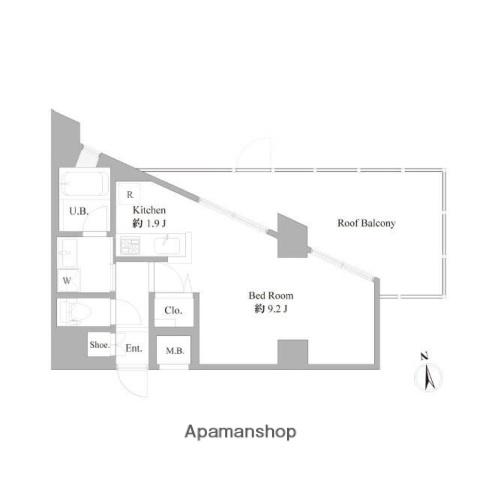 B CITY APARTMENT ITABASHI ノース(1K/6階)の間取り写真
