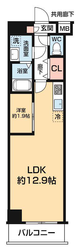 ARCOBALENO DAISHIMAE(1LDK/1階)の間取り写真
