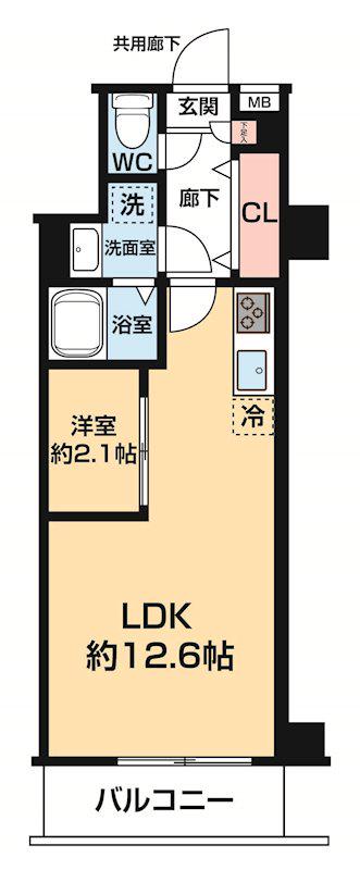 ARCOBALENO DAISHIMAE(1LDK/3階)の間取り写真