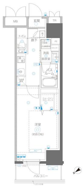 アルファレジデンシア南千住(1K/5階)の間取り写真