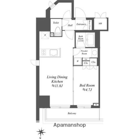 AIFLAT文京本駒込(1LDK/10階)の間取り写真