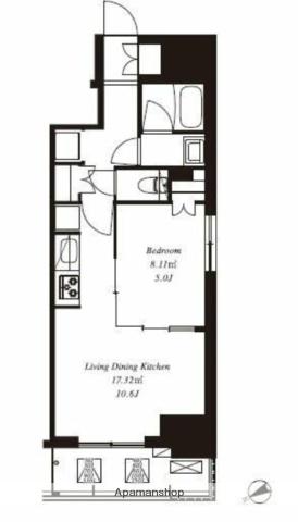 フレンシア浅草橋(1LDK/3階)の間取り写真
