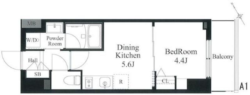 ラティエラ秋葉原(1DK/8階)の間取り写真
