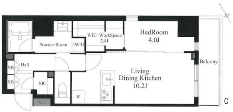 ラティエラ秋葉原(1LDK/3階)の間取り写真