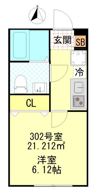 CFジオーレ町屋(1K/3階)の間取り写真