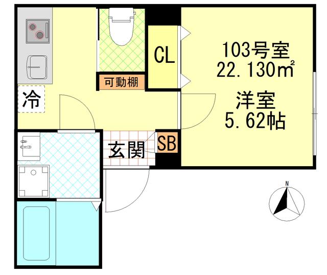 CFジオーレ町屋(1K/1階)の間取り写真