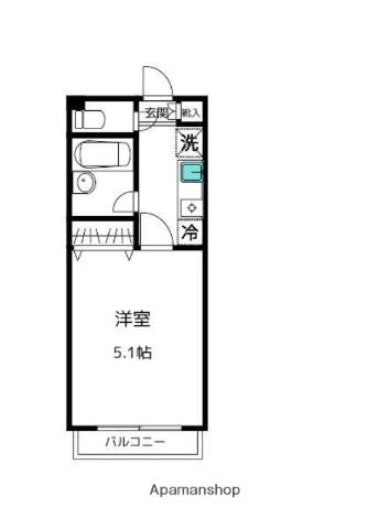 プライマル白山(1K/1階)の間取り写真