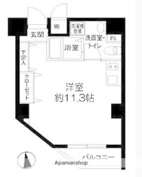 プライマル文京小石川(ワンルーム/11階)の間取り写真