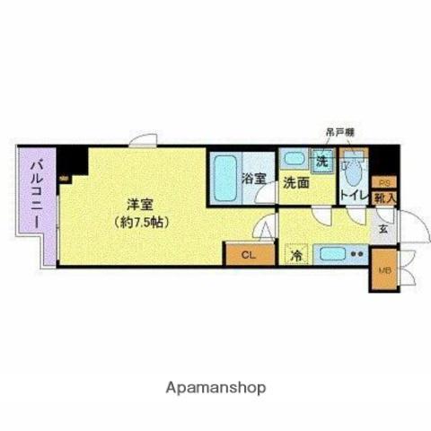 ZOOM市谷本村町(1K/10階)の間取り写真