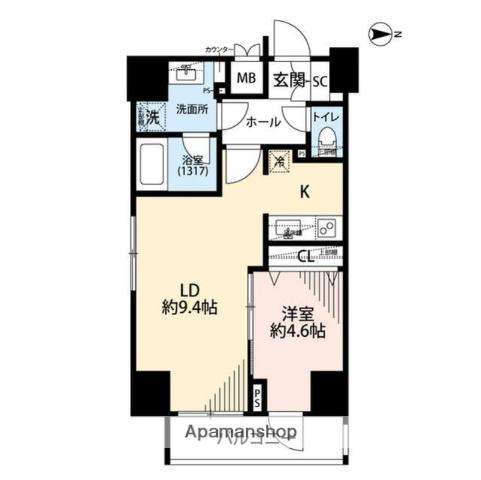 プレール・ドゥーク文京湯島(1LDK/3階)の間取り写真