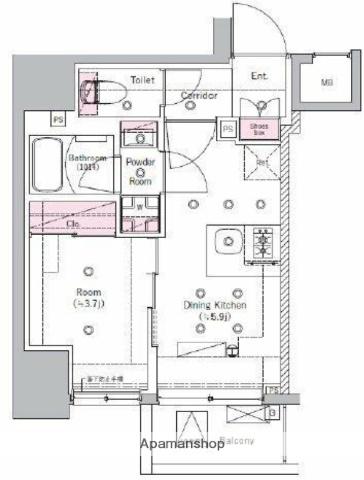 SYFORME ITABASHI Ⅲ(1DK/6階)の間取り写真