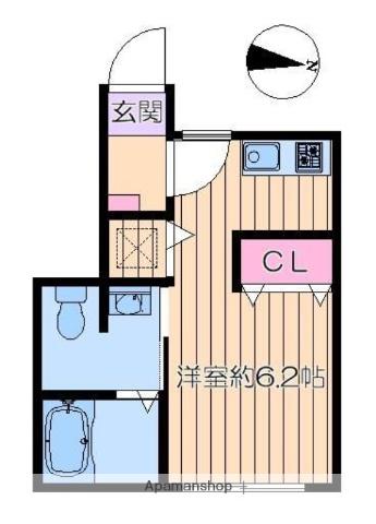 ラメール飯田橋(ワンルーム/1階)の間取り写真