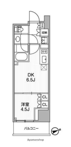 ディームス蔵前RESIDENCE(1DK/10階)の間取り写真