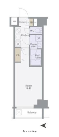 ルフレプレミアム神楽坂(1K/10階)の間取り写真