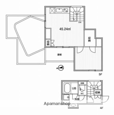 ASTILE市谷柳町(1LDK/4階)の間取り写真