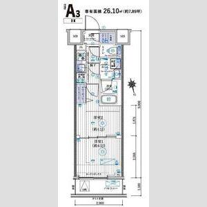 MAXIV CROS 高島平 MIRAIS(2K/3階)の間取り写真