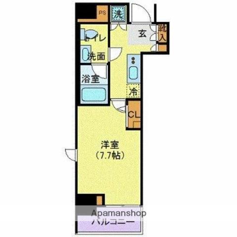 LEXE赤羽(1K/4階)の間取り写真