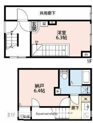 バークレーコート御徒町(1K/1階)の間取り写真