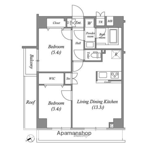 GENOVIA西高島平SKYGARDEN(2LDK/2階)の間取り写真