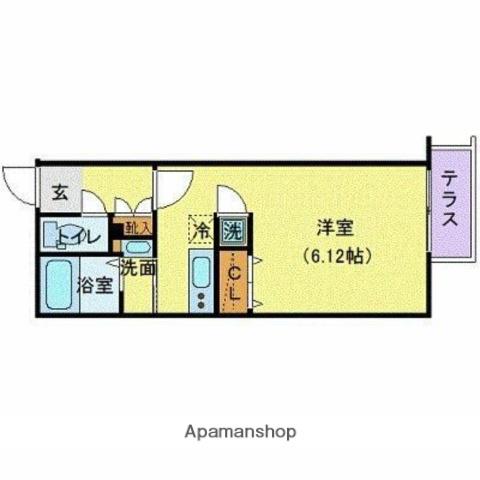 MODULOR白山Ⅱ(ワンルーム/1階)の間取り写真