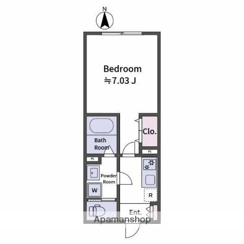 ALATO OYAMAⅡ(1K/1階)の間取り写真