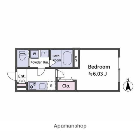 ALATO OYAMAⅡ(1K/2階)の間取り写真