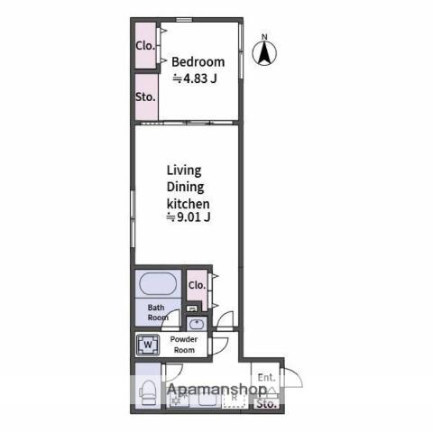 ALATO OYAMAⅡ(1LDK/2階)の間取り写真