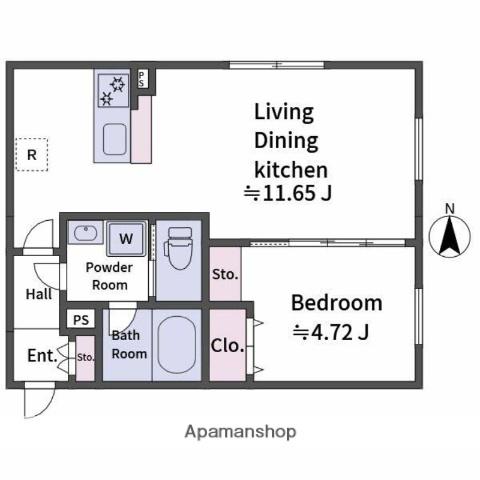 ALATO OYAMAⅡ(1LDK/3階)の間取り写真