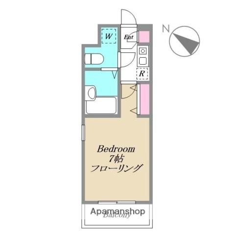 ペニンシュラ・コマゴメ(1K/2階)の間取り写真