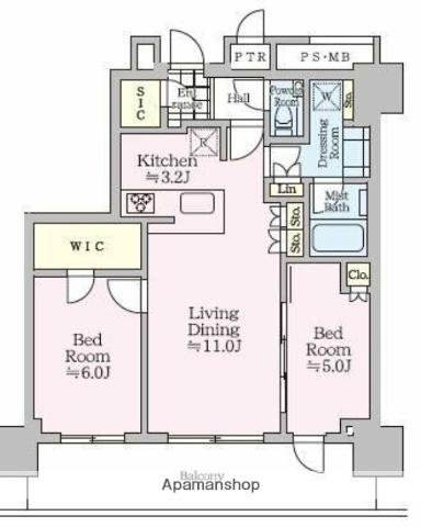 ザ・タワー十条(2LDK/28階)の間取り写真