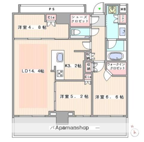 ザ・タワー十条(3LDK/14階)の間取り写真