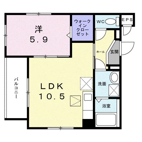 クレストネリマ(1LDK/1階)の間取り写真