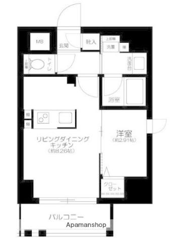 GRANSITE千代田水道橋(1LDK/8階)の間取り写真