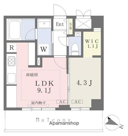 グリーンヒルズ南大塚(1LDK/2階)の間取り写真