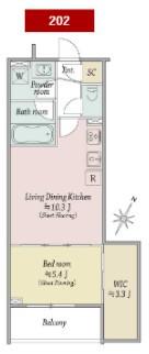 MOCXION扇(1LDK/2階)の間取り写真