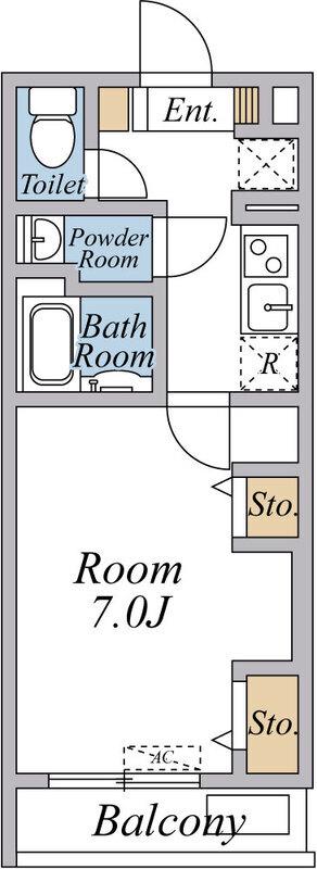 リブリ・FINEⅢ(1K/2階)の間取り写真