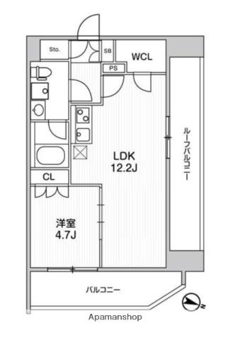 WEAVE BASE -ITABASHI HONCHO(1LDK/6階)の間取り写真