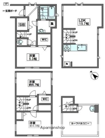東京地下鉄南北線 本駒込駅 徒歩7分 3階建 築5年(3LDK)の間取り写真