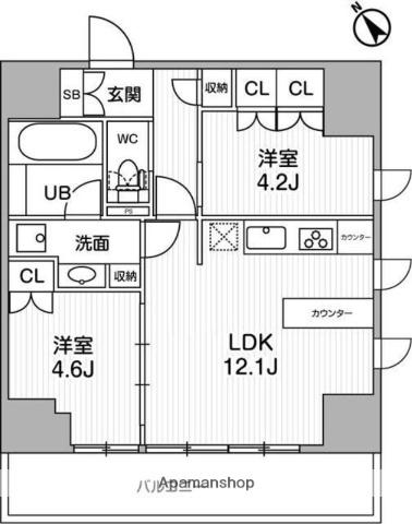 NIDO SUGAMO(2LDK/13階)の間取り写真