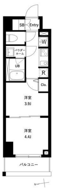 アーバンパーク綾瀬ウエスト(2K/2階)の間取り写真