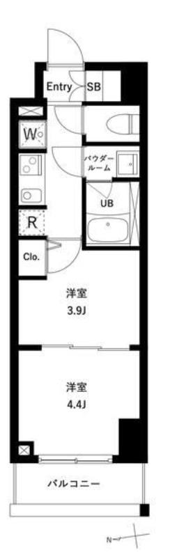 アーバンパーク綾瀬ウエスト(2K/2階)の間取り写真